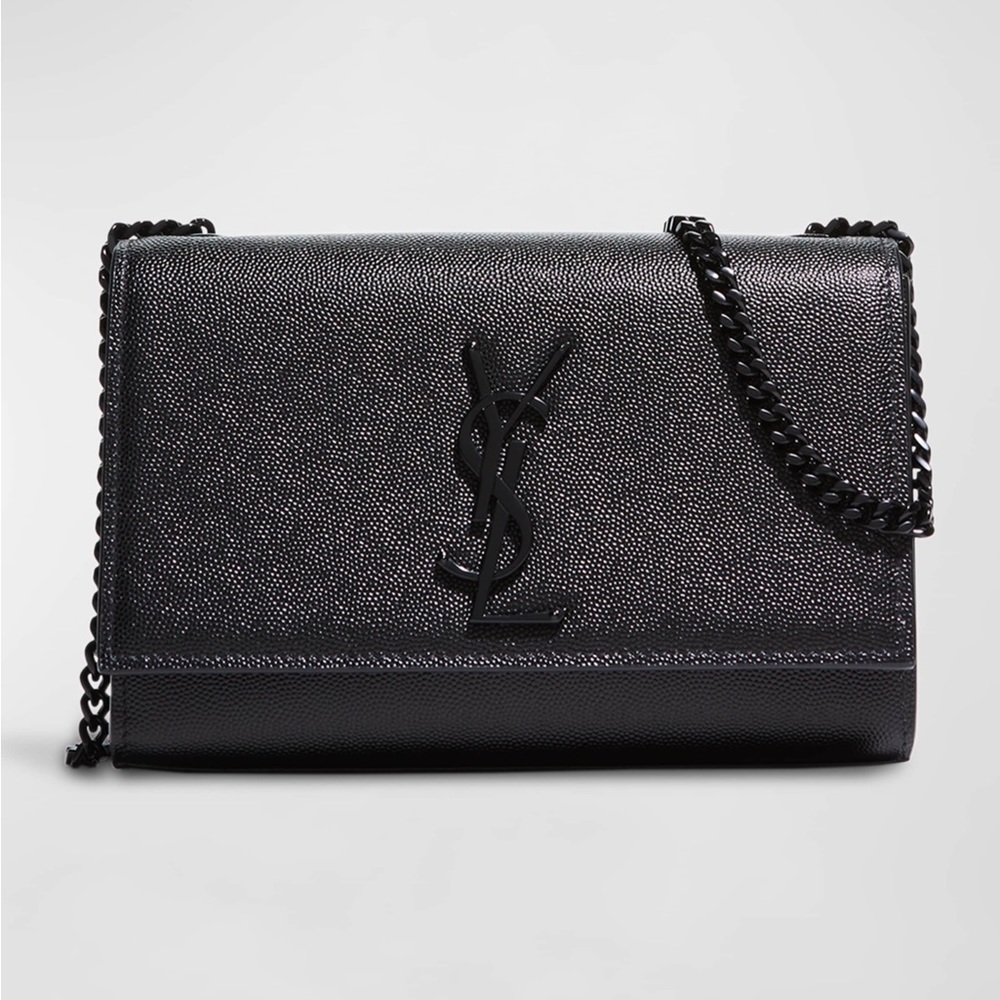 Black YSL Small Kate Leather Shoulder Bag - authentic designer bag